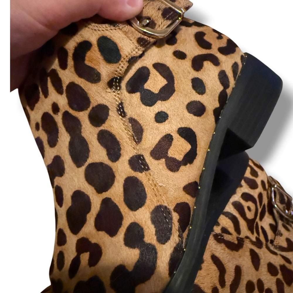 Steven by Steve Madden Chavi-L Booties Womens 7 Leopard Calf Hair Ankle Boots - Picture 7 of 10